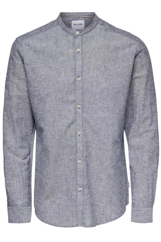 ONSCAIDEN LS SOLID LINEN MAO SHIRT 22019173 Dress Blues